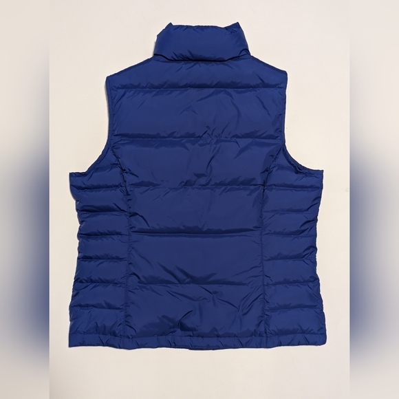 Lands' End Down‎ Puffer Vest Women's M Medium 10-12 Blue Snap Front - Picture 2 of 6
